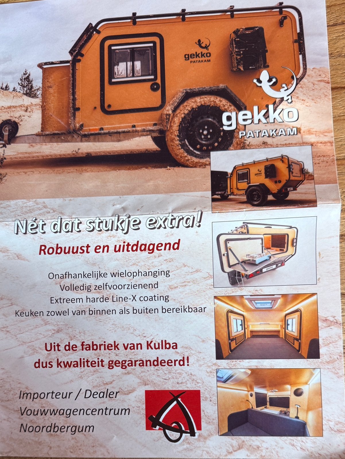 Patakam Gekko super stoere mini caravan, Caravans en Kamperen, Overige merken, Vast bed, 750 - 1000 kg, Particulier