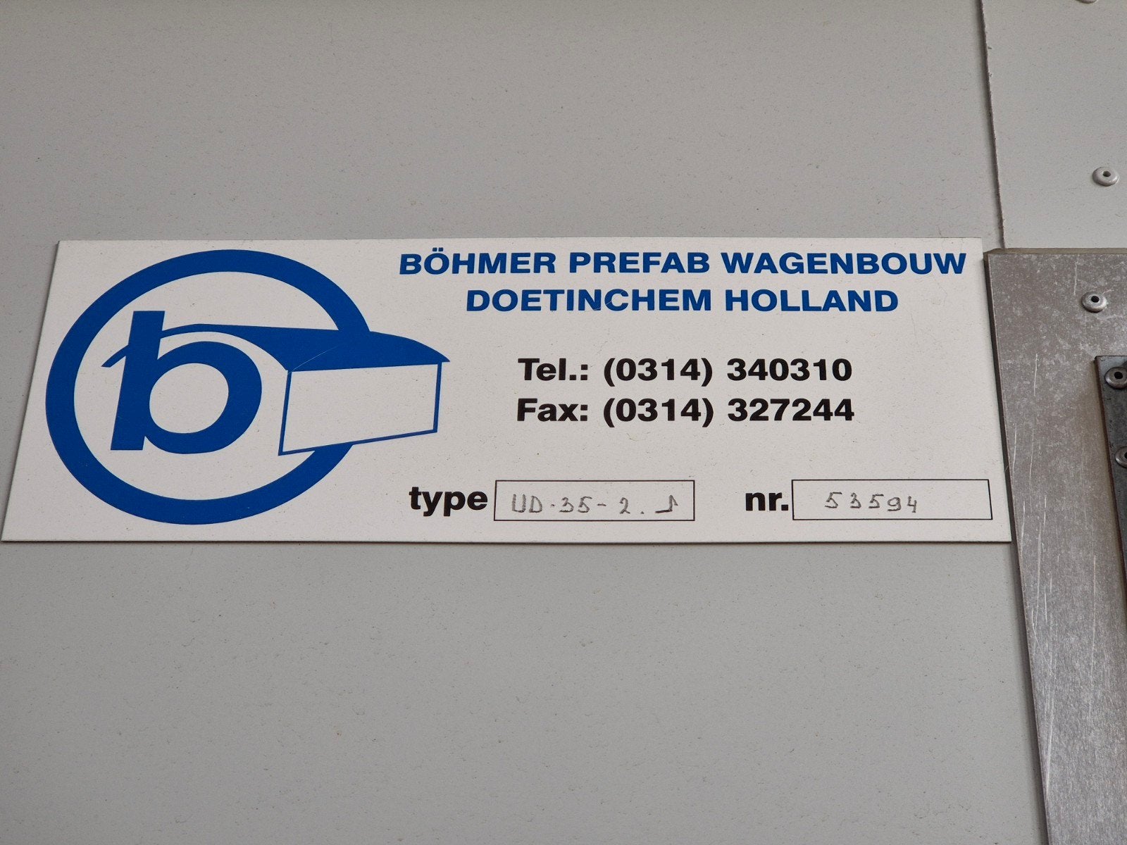 Böhmer Prefab Wagenbouw Kantoorunit - 6,35m x 2,81m, Ophalen, Zo goed als nieuw, Overige materialen, Overige typen