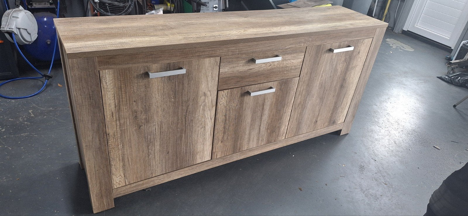 Dressoir met lades en deuren - Houtlook, Ophalen, Gebruikt, 150 tot 200 cm, 25 tot 50 cm