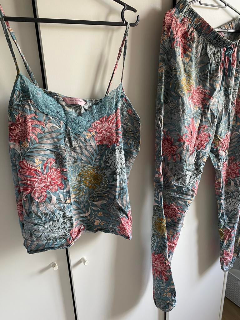 Hunkemöller huispak/pyjama zomer. Maat L, Ophalen of Verzenden, Gedragen, Maat 42/44 (L), Groen