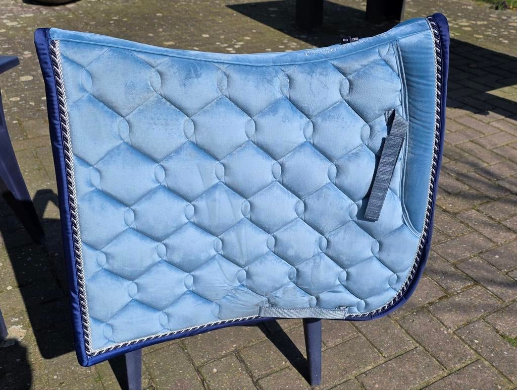 Blauw dressuurdekje full fluweel, Full (L), Fluweel, Dressuurdekje, Nieuw