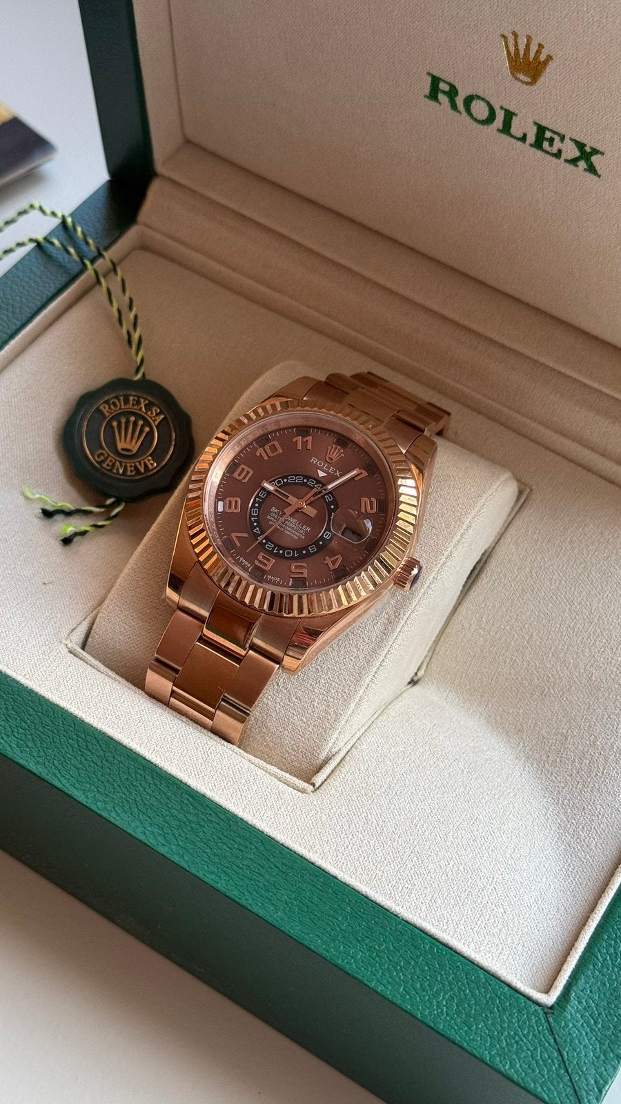 Rolex Sky-Dweller Rose Gold - Chocolate, Sieraden, Tassen en Uiterlijk, Horloges | Heren, Ophalen of Verzenden, Zo goed als nieuw