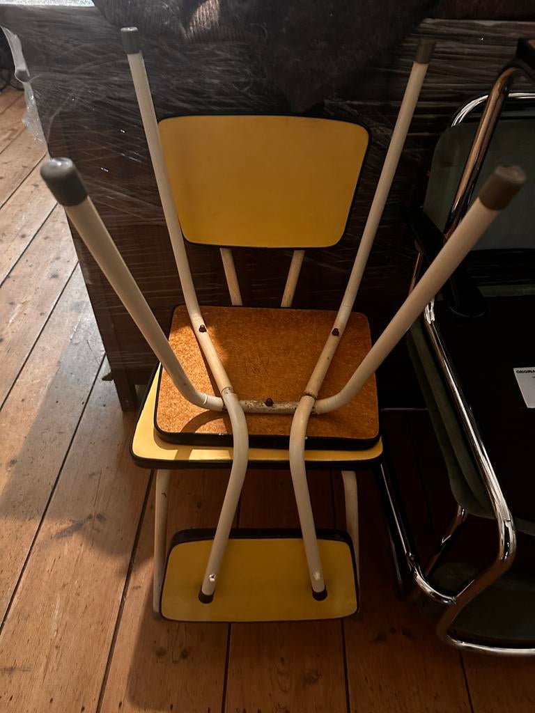 Vintage Mid-Century Dinerset: Formica Tafel & 2 Stoelen, Ophalen