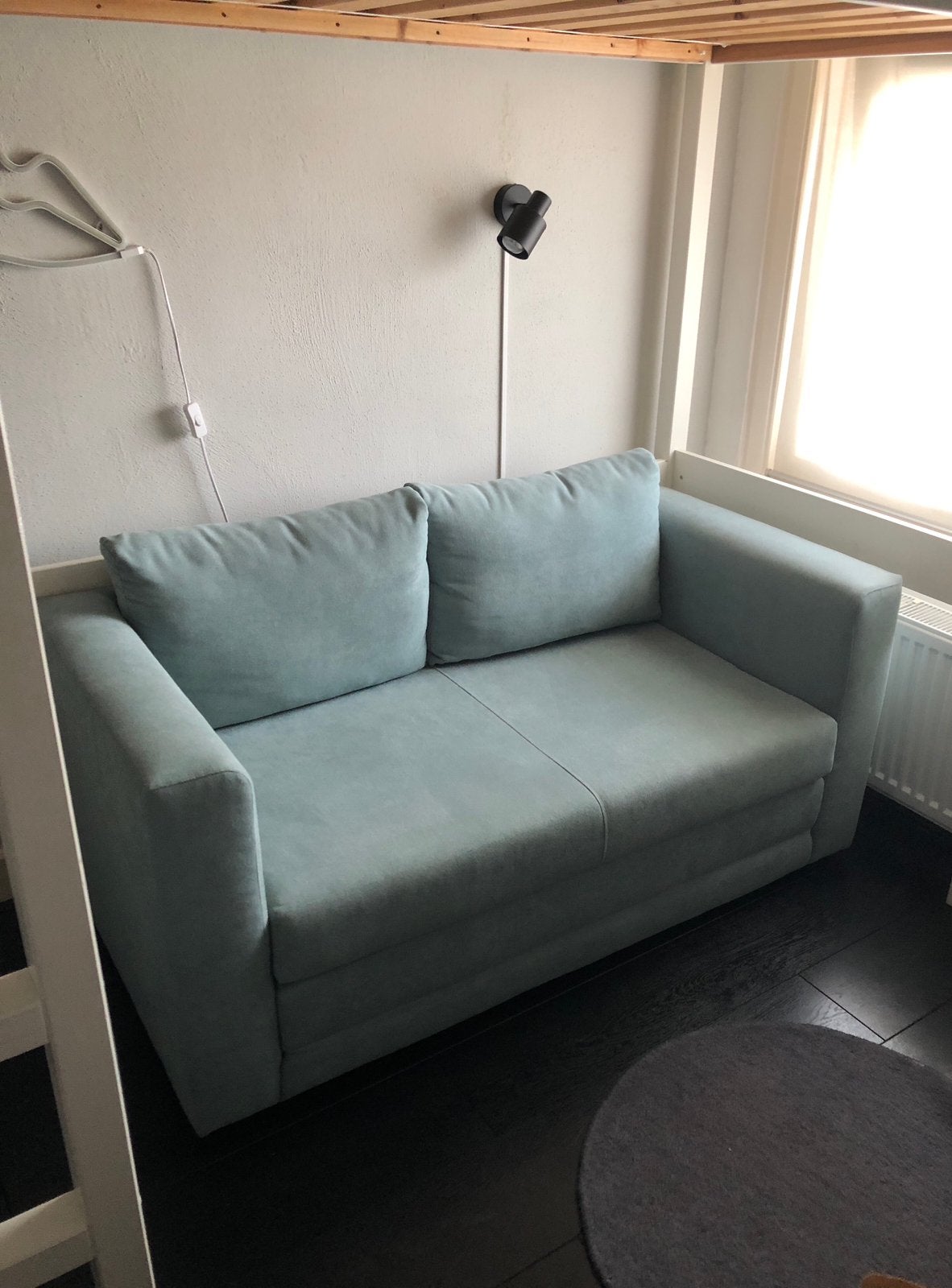 Mooie zgan tweepersoons slaapbank Sirena mint, Huis en Inrichting, Slaapkamer | Slaapbanken, Ophalen, Tweepersoons, 140 cm, Zo goed als nieuw