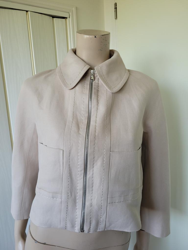 Sportmax Max Mara jasje/vest linnen/katoen maat 36/S, Beige, Max Mara, Ophalen of Verzenden, Zo goed als nieuw
