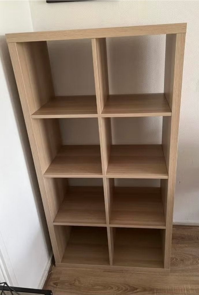 2x Kallax 8 vaks open kast vakkenkast 4x2 lichtbruin Ikea, Ophalen, Gebruikt, 5 laden of meer, Eikenhout