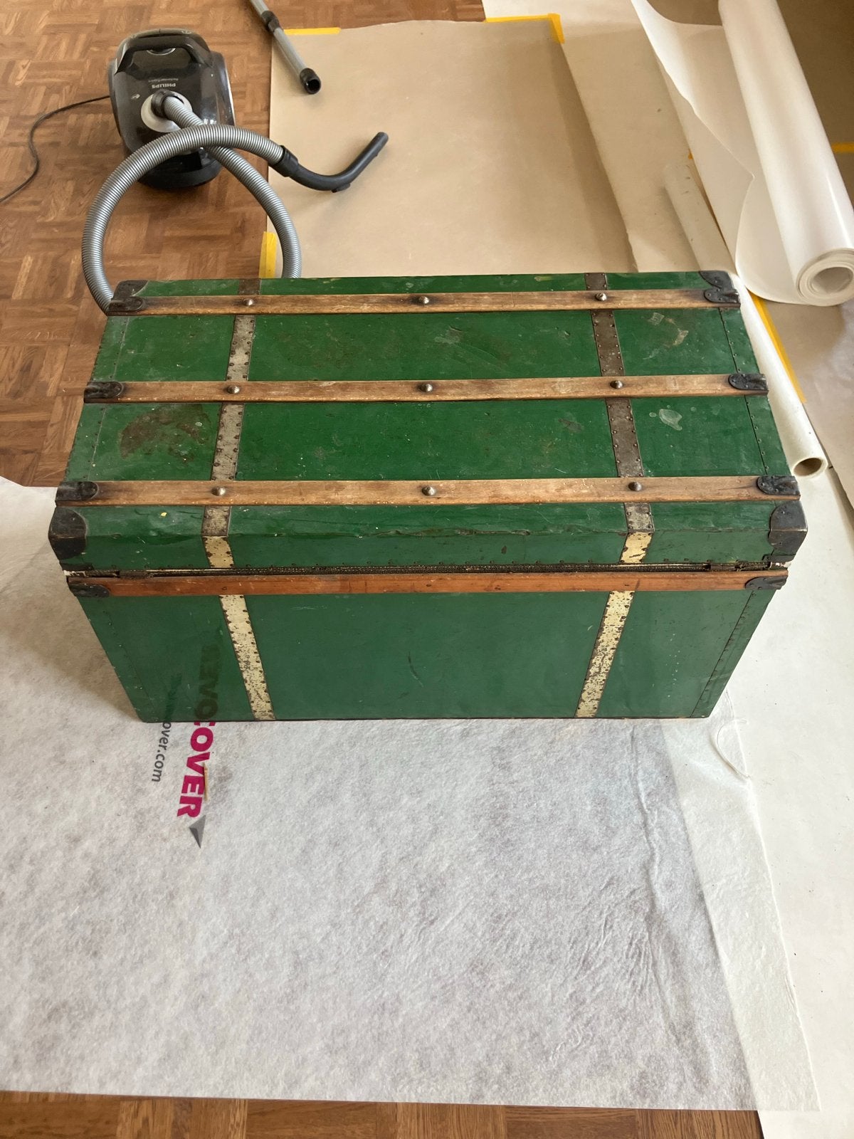 Antieke dekenkist / hutkoffer, Gebruikt, 100 tot 150 cm, Ophalen of Verzenden, 75 tot 100 cm