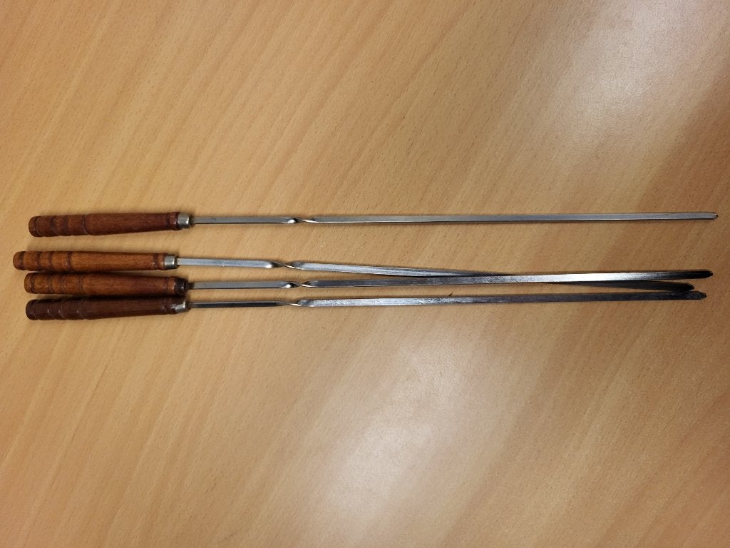 Bbq spiesen.             4 X met houten handvat., Ophalen of Verzenden, Nieuw