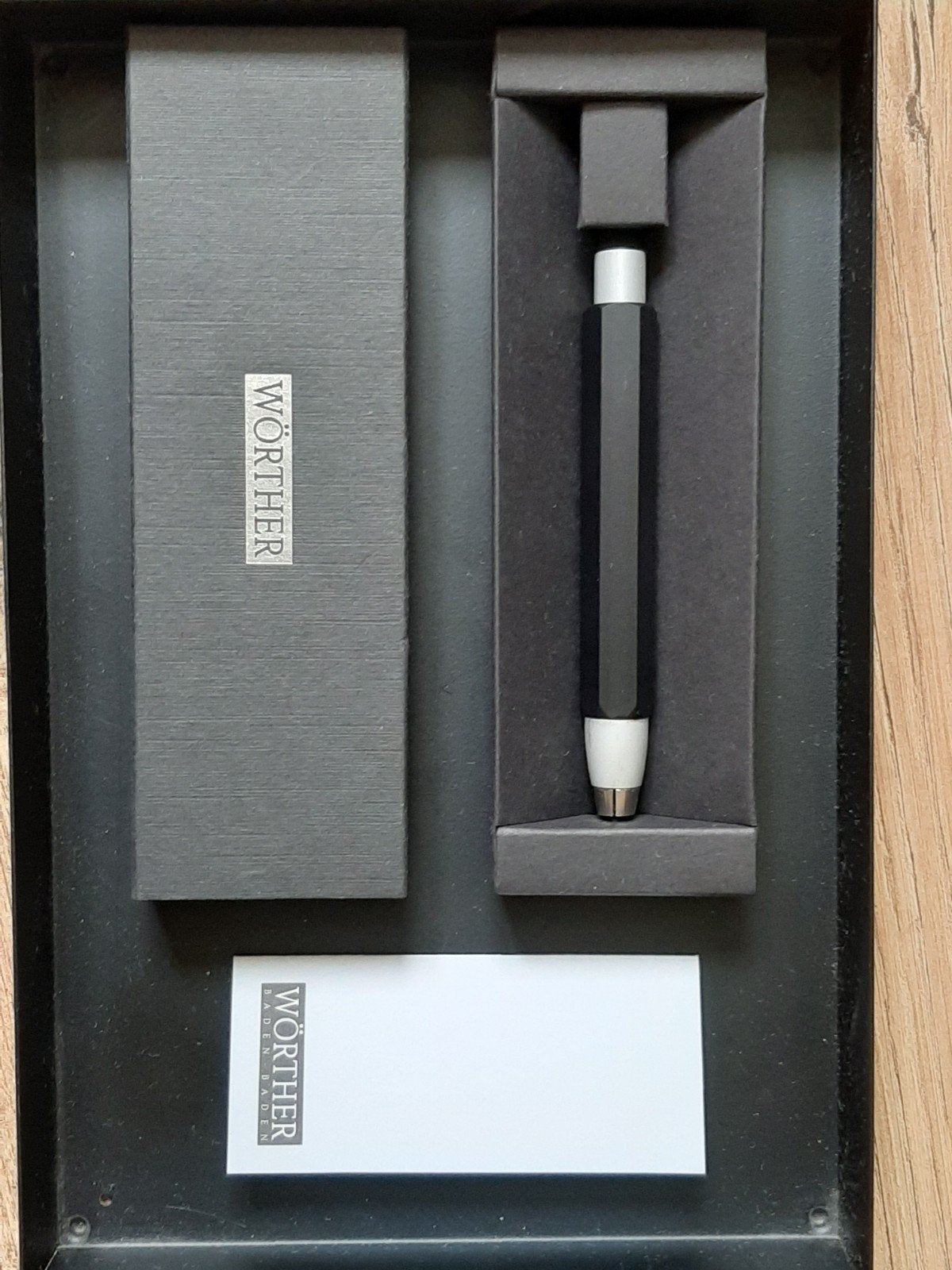 Wörther compact mech pencil 5.6mm Black Alu/natural Alu, Ophalen of Verzenden, Nieuw