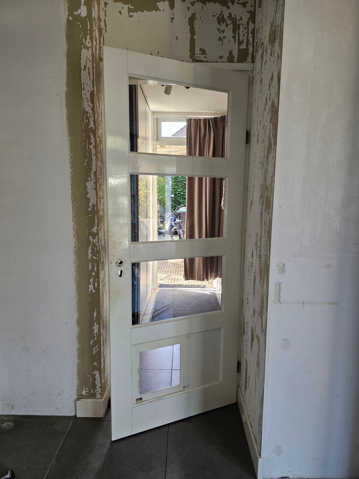 Gebruikte binnendeur met glaspanelen, Ophalen, Gebruikt, 80 tot 100 cm, Binnendeur