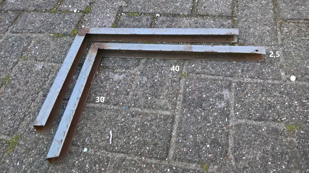 set gelaste hoekijzers 30x40 van 1mm stalen U-profiel 2,5cm, Doe-het-zelf en Verbouw, Ophalen of Verzenden, Gebruikt, IJzer
