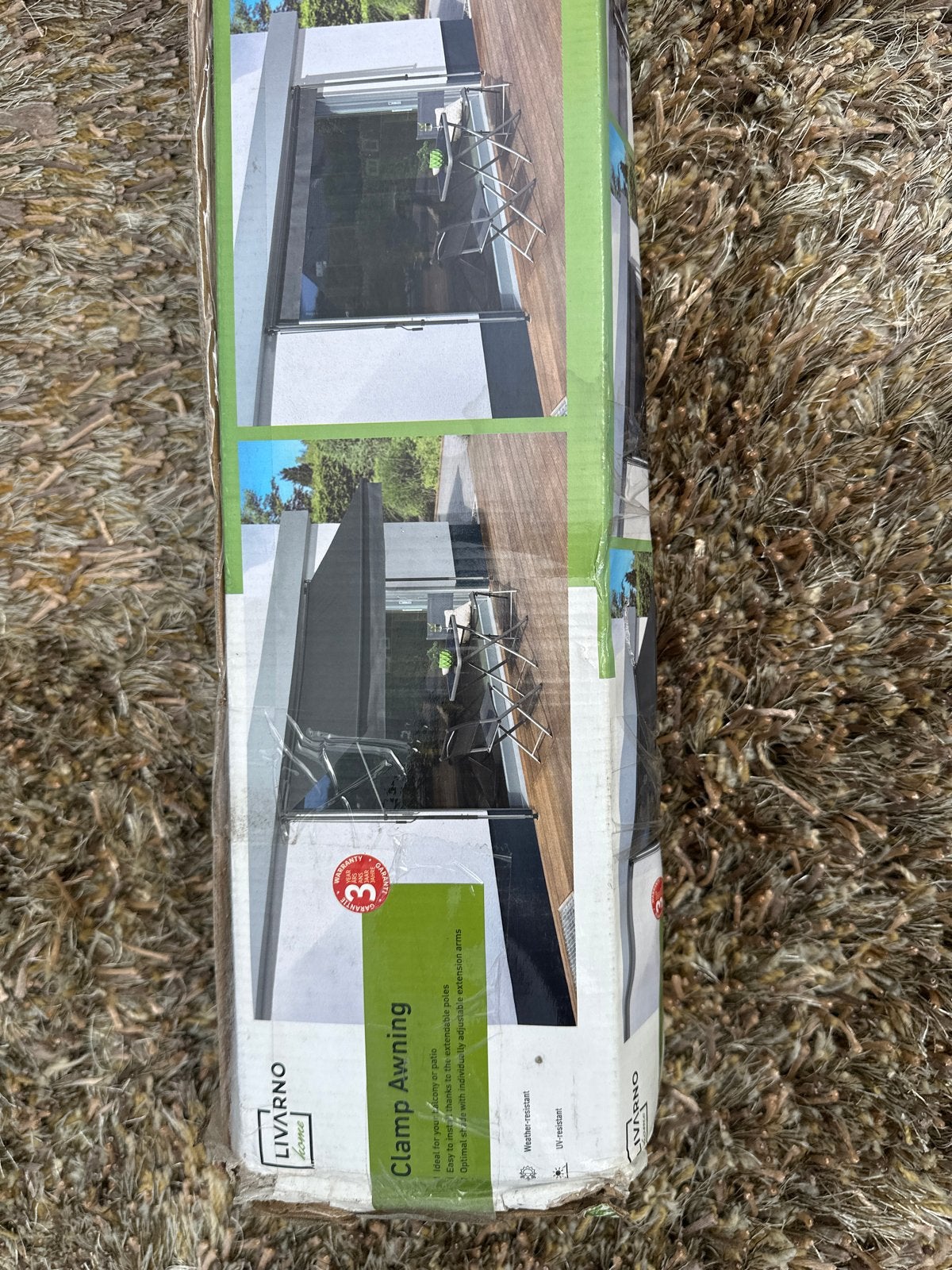 Nieuwe Klem luifel - 3m breed, antraciet, Ophalen, Nieuw, 250 cm tot 450 cm, Knikarmscherm