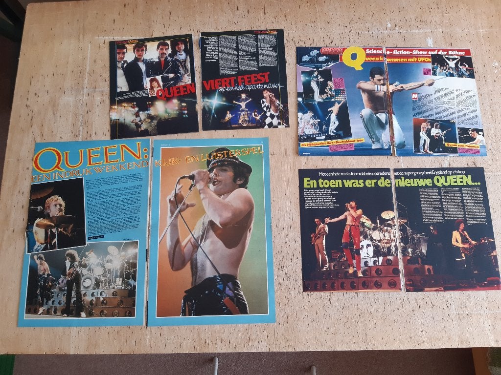 Knipsels Cuttings Queen 4 art Hitkrant Popfoto Bravo ME, Verzamelen, Ophalen of Verzenden, 1960 tot 1980, Nederland, Tijdschrift
