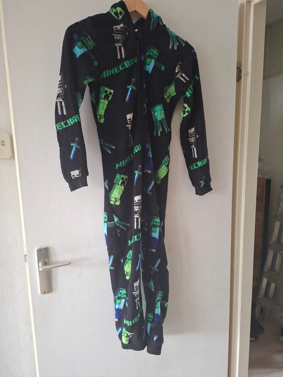 Minecraft Onesie / Pyjama - Maat 11-12 jaar - Nette staat, Nacht- of Onderkleding, Jongen of Meisje, Minecraft, Ophalen of Verzenden