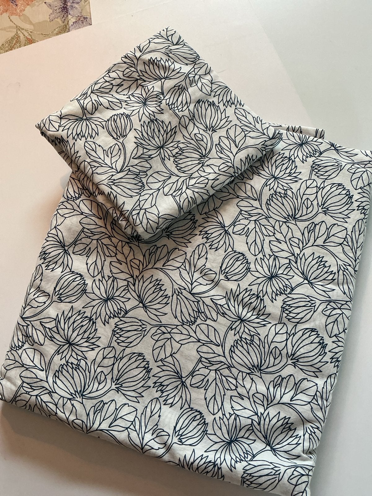 Eenpersoons dekbedovertrek met bloemenprint, Gebruikt, Eenpersoons, Wit, Dekbedovertrek