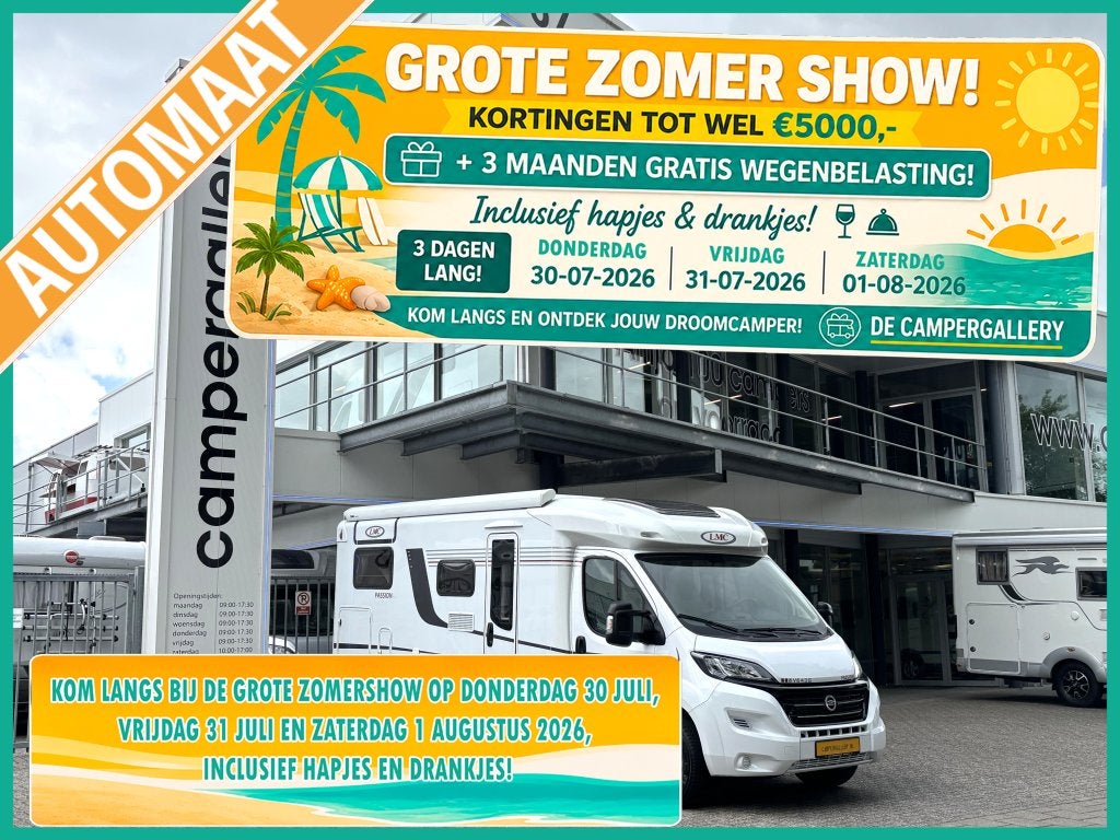 LMC PASSION V 643 G AUTOMAAT ENKELE BEDDEN EURO6 10.000KM!, Caravans en Kamperen, Campers, Automaat, Standaard zit, Fiat, 6 tot 7 meter