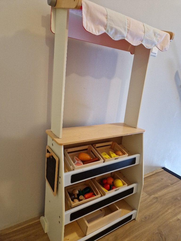 Houten winkeltje/ theater, Kinderen en Baby's, Ophalen, Gebruikt, Meubelstuk of Keukentje
