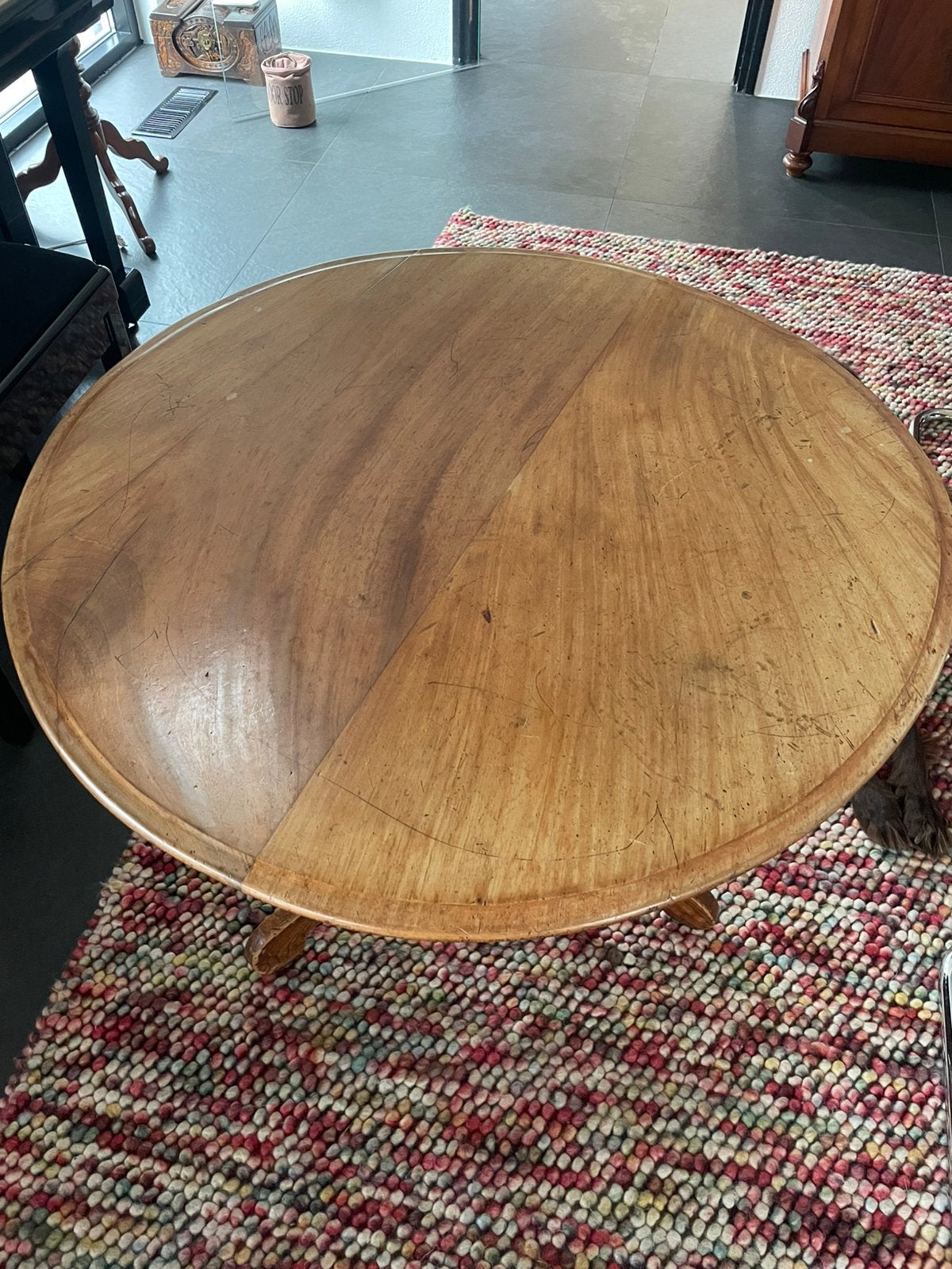 Biedermeier mahonie salontafel, Ophalen