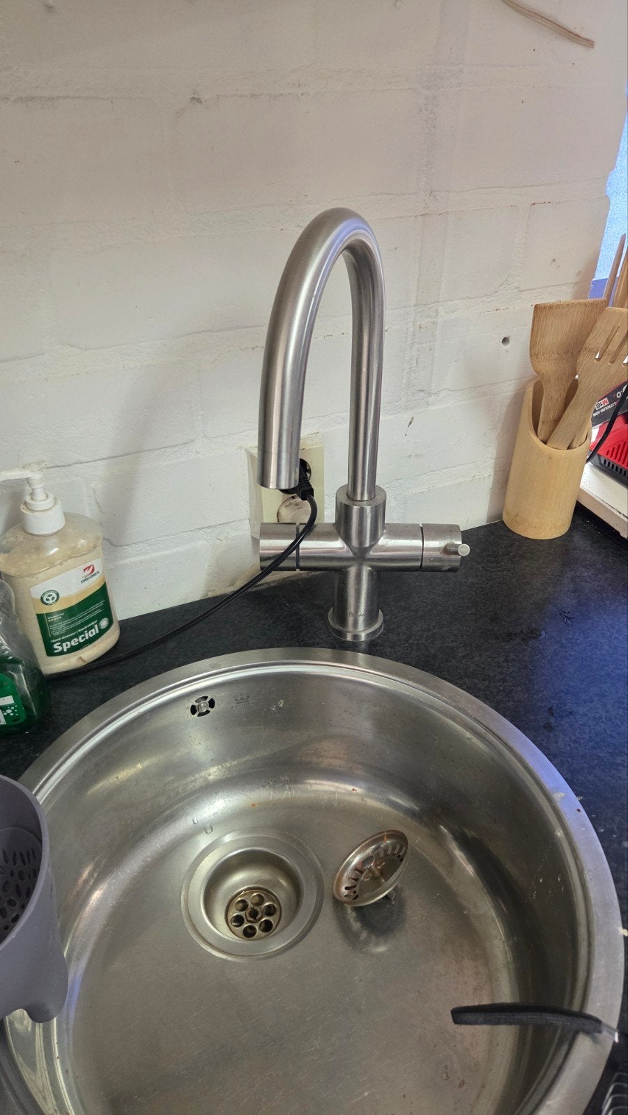Franke kokendwaterkraan met filter, filter 1 juli gewisseld, Ophalen, Zilver, Metaal, Overige merken