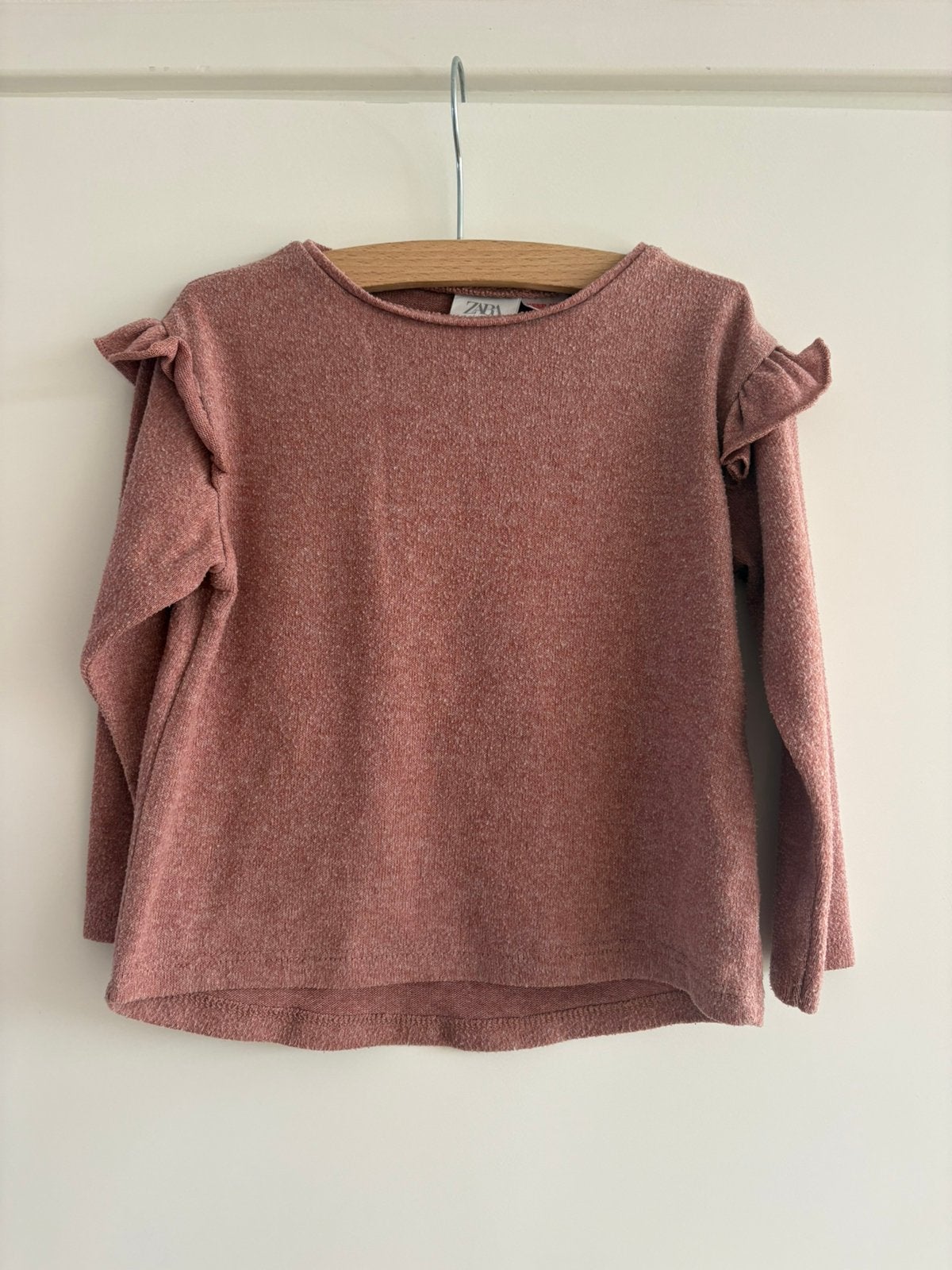 Trui | Zara | maat 92 | oud-roze | ruches | meisjes | najaar, Kinderen en Baby's, Ophalen of Verzenden, Gebruikt, Meisje, Trui of Vest
