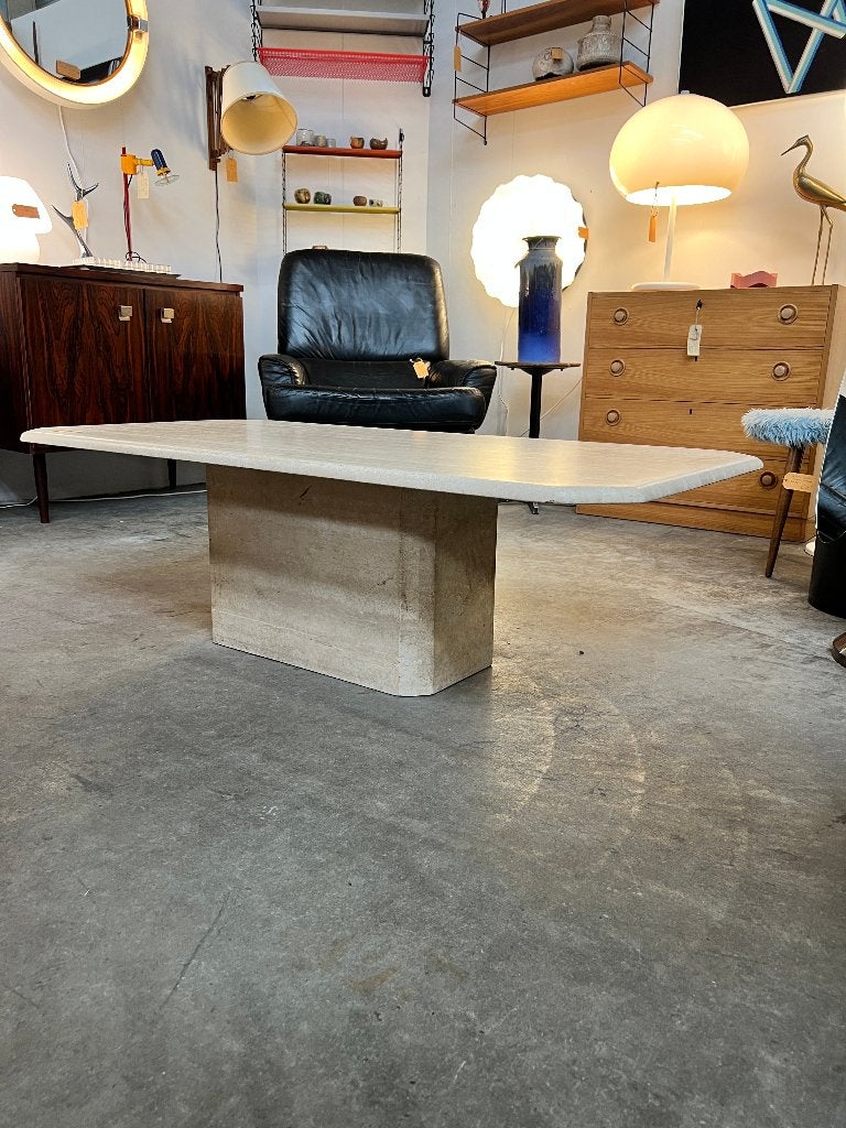 Vintage travertin salontafel, Italie, 1970's, Ophalen, Overige materialen, Gebruikt, 100 tot 150 cm