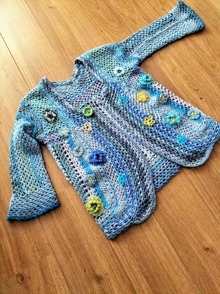 Handgehaakt uniek vest mt.L/XL, Ophalen of Verzenden, Nieuw, Maat 46/48 (XL) of groter, Blauw