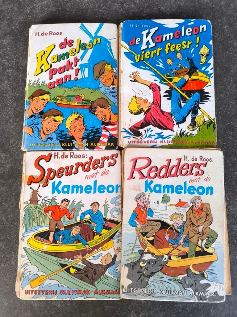 4x De Kameleon boeken van H. de Roos - Vintage jeugdboeken, Boeken, Ophalen of Verzenden, Gelezen, H. de Roos, Fictie algemeen