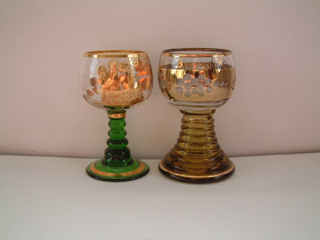 2 gave oude glaasjes roemer 1 Dom Kol 1 Boppard wijnglas, Verzamelen, Ophalen of Verzenden, Gebruikt