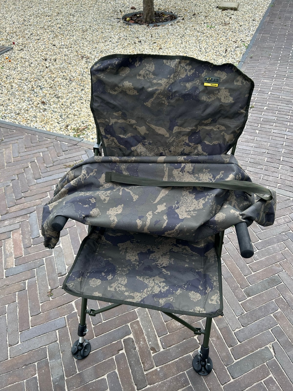 Camouflage visstoel met draagtas, Ophalen, Zo goed als nieuw