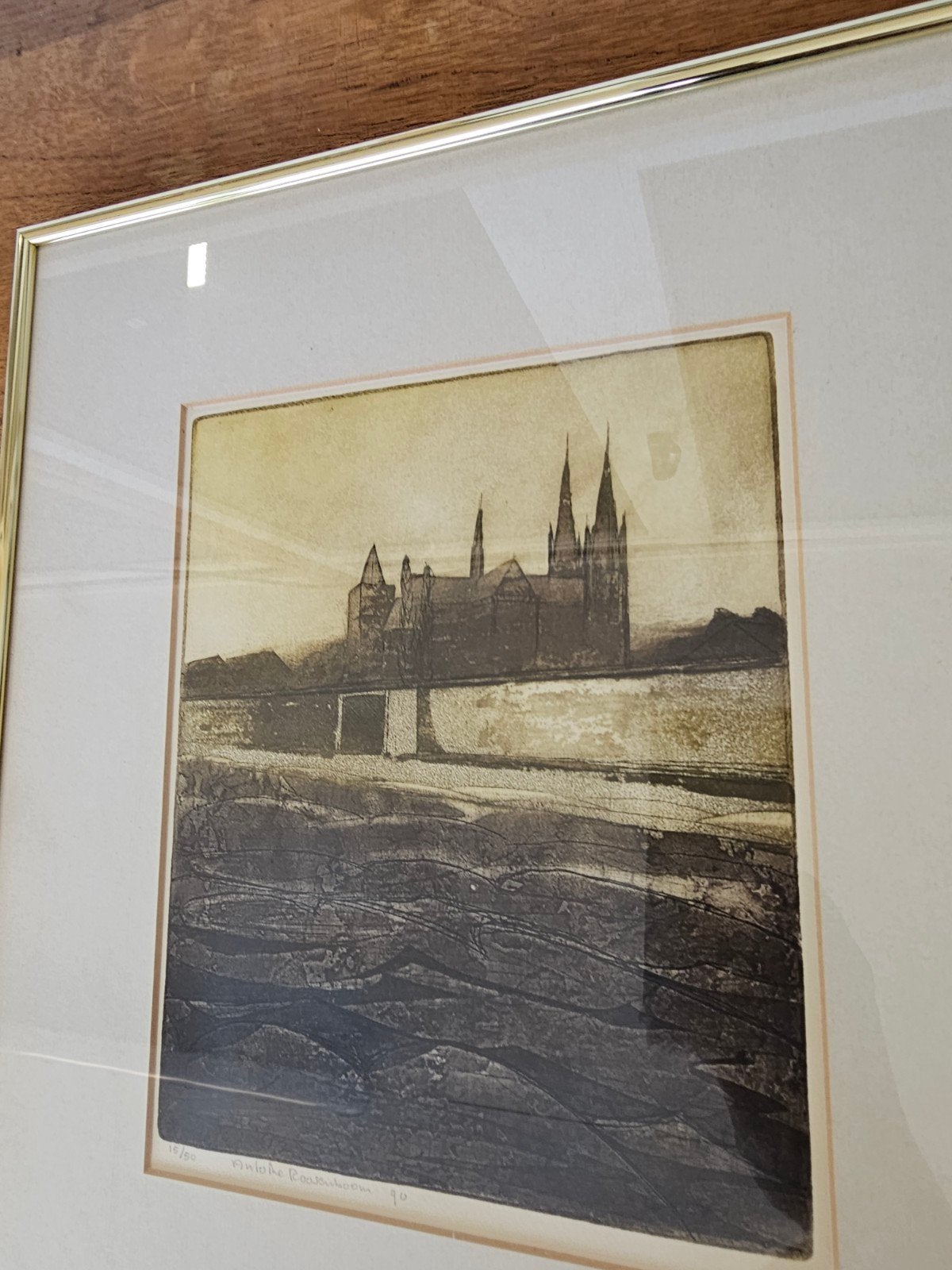 Ets van Antoine Roosenboom - Kasteel met water, Ophalen of Verzenden