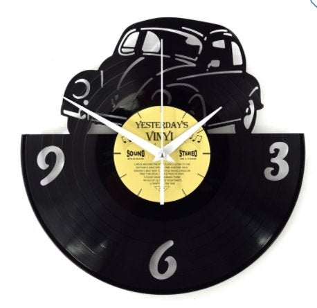 Gerecycled LP Vinyl wandklok wand klok VW Kever volkswagen, Americansaleshop@gmail.com, Eu, Wandklok, Vintage
