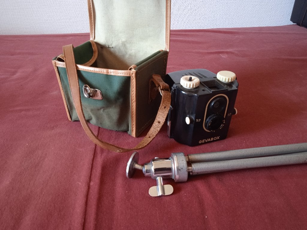 antieke camera gevabox, Audio, Tv en Foto, Fotocamera's Analoog, Ophalen of Verzenden, Compact, Overige Merken