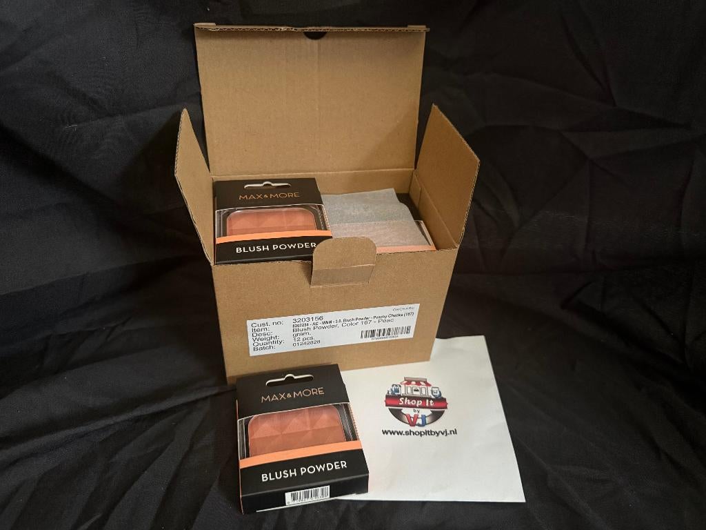 Blush Poeder Max & More doosje van 12 stuks, Wangen, Overige kleuren, Nieuw, Ophalen of Verzenden