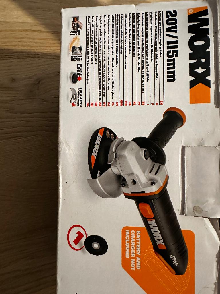 Worx hoekslijper snoerloos, Ophalen, Zo goed als nieuw