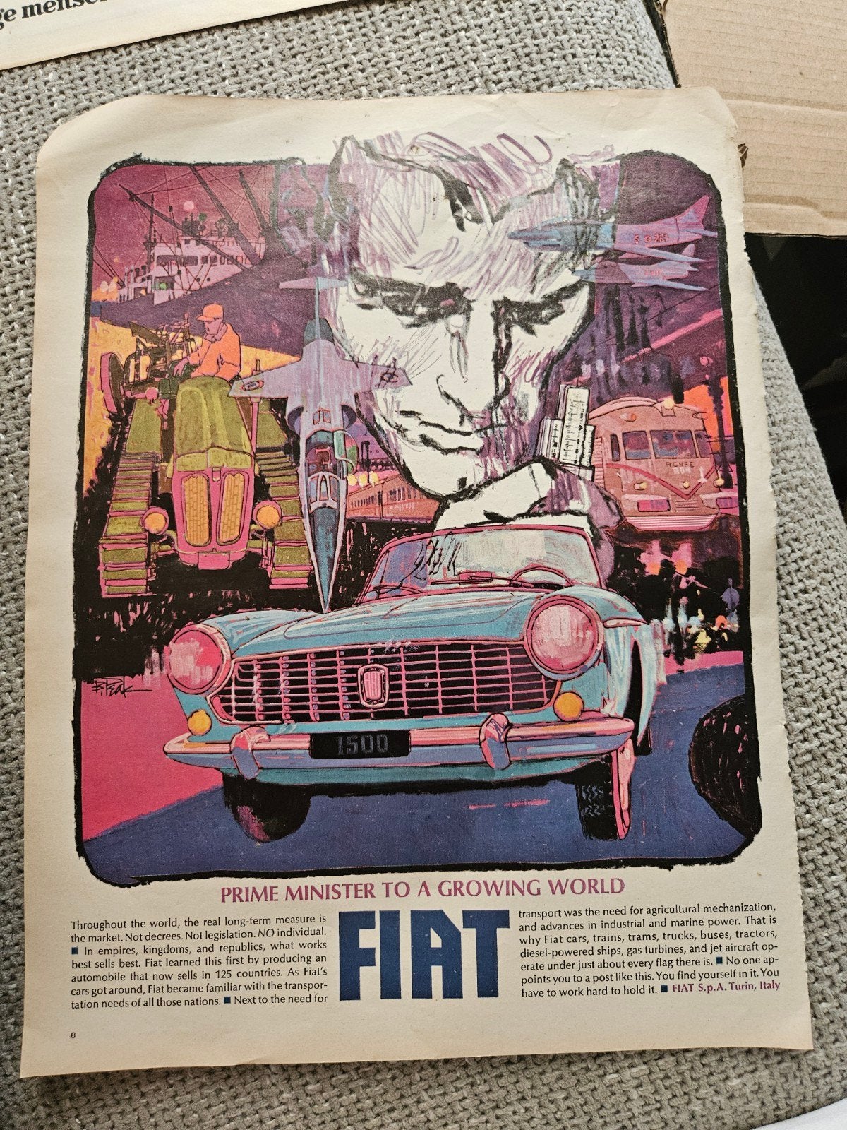 Fiat 1500 Advertentie, Ophalen of Verzenden