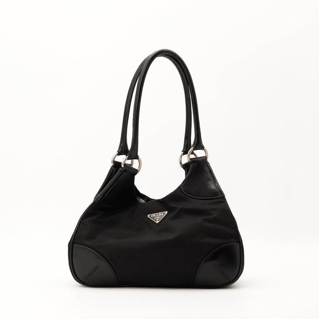 Prada in zwart nylon hobotas, Verzenden, Gebruikt, Zwart, Overige typen