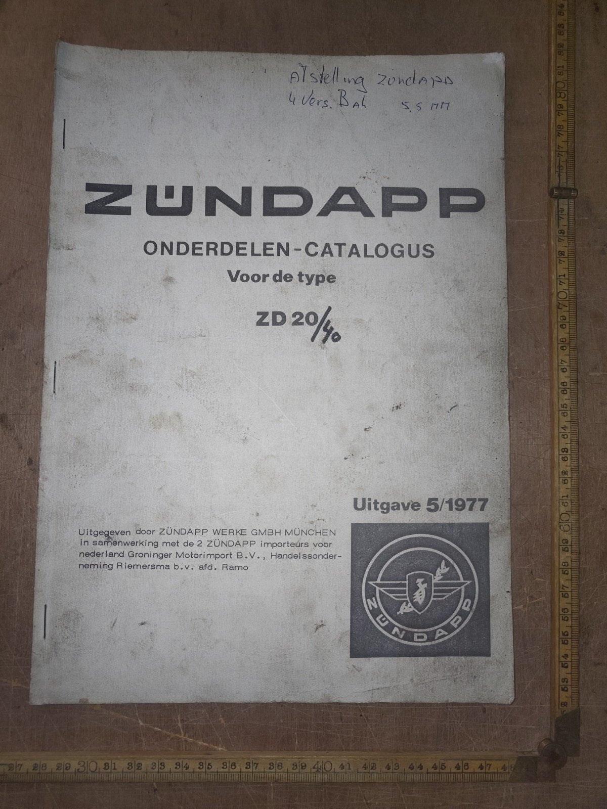 Onderdelen documentatie Zündapp ZD20/40, Ophalen of Verzenden