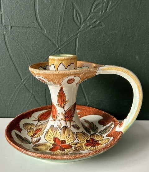 Plateelbakkerij Zuid Holland blaker bloem decor unica, Ophalen of Verzenden