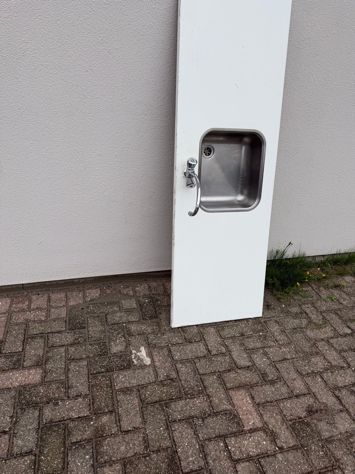 Keukenblad  RVS wasbak met kraan, Ophalen of Verzenden, Zo goed als nieuw, Wit, Enkelwandige keuken