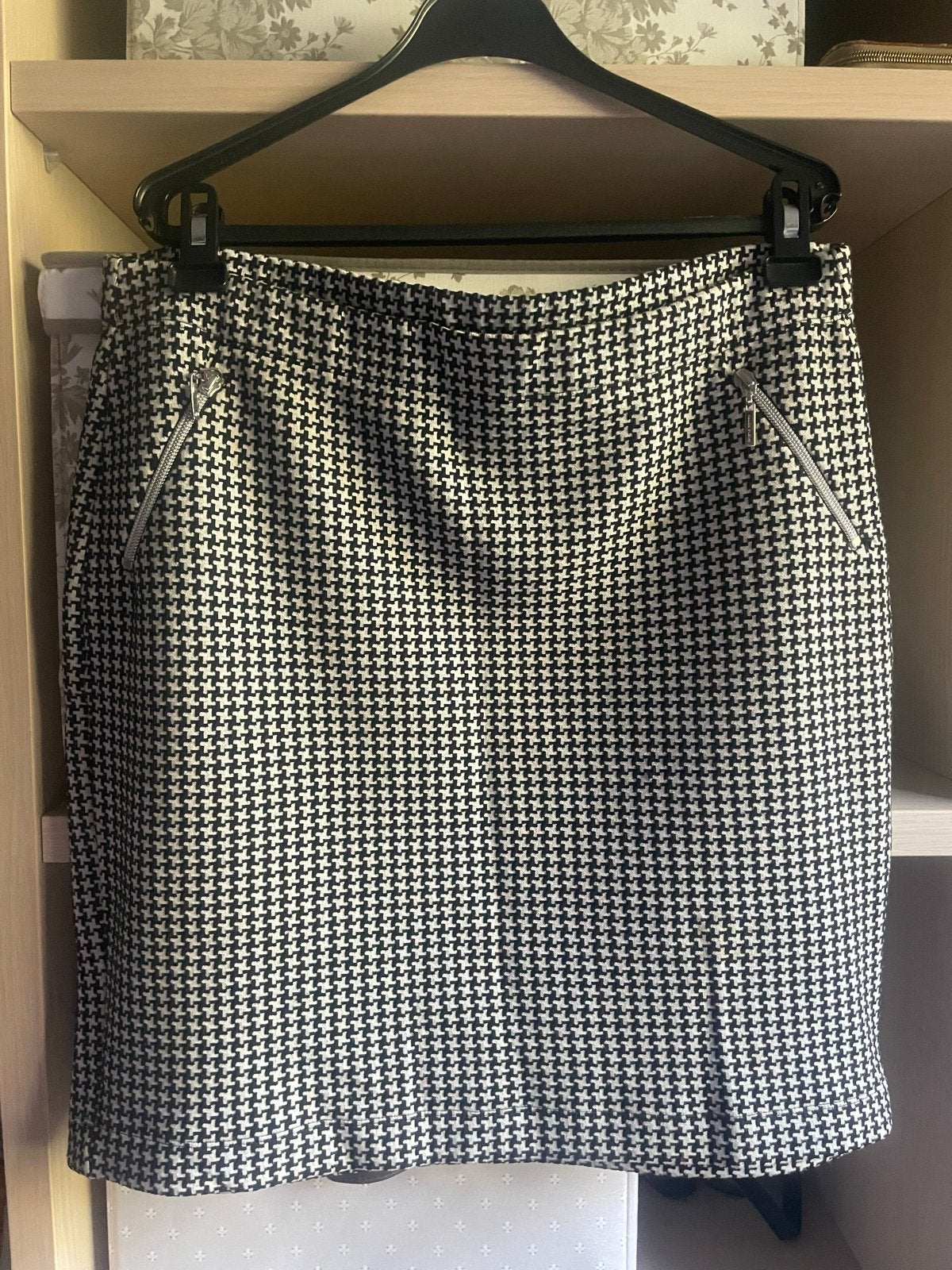 Claudia Sträter rok pied-de-poule 46 cm lengte, Maat 38/40 (M), Zwart, Ophalen of Verzenden, Gedragen