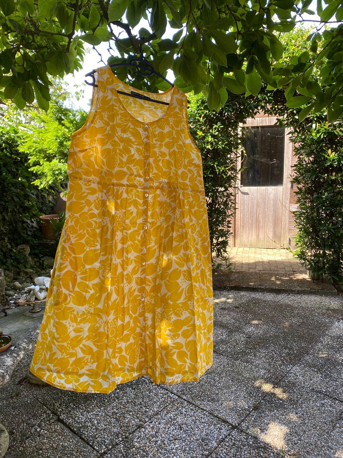 Gudrun Sjödén geel mouwloos zomerjurkje XL zgan, Kleding | Dames, Ophalen of Verzenden, Zo goed als nieuw, Geel, Jurk