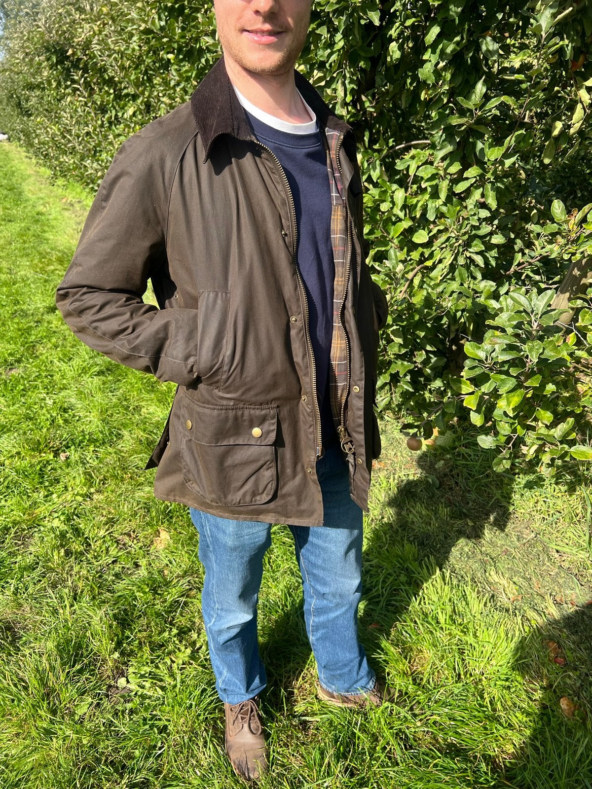 Barbour Classic Wax Jas - Maat L - Ashby, Ophalen of Verzenden, Zo goed als nieuw, Maat 52/54 (L), Bruin