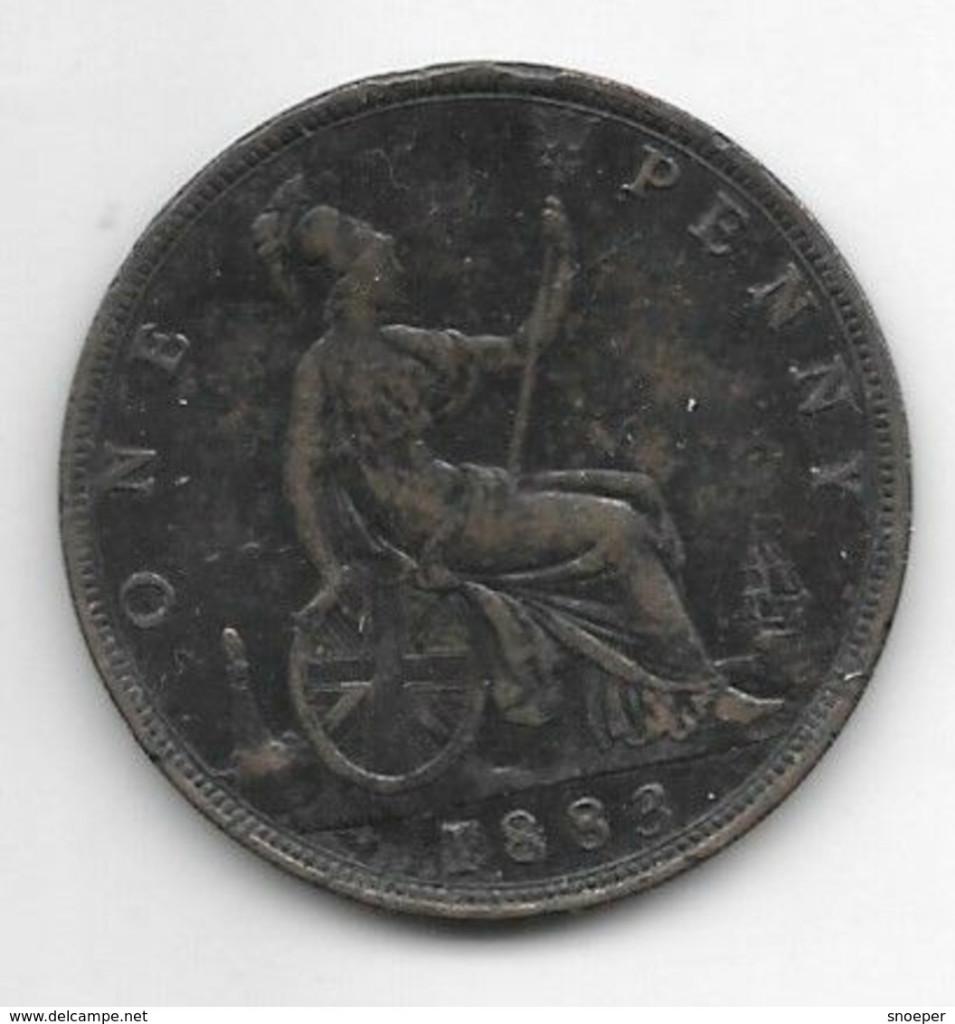 *great britain 1 penny 1883 km 755 vf, Postzegels en Munten, Munten | Europa | Niet-Euromunten, Verzenden, Overige landen, Losse munt
