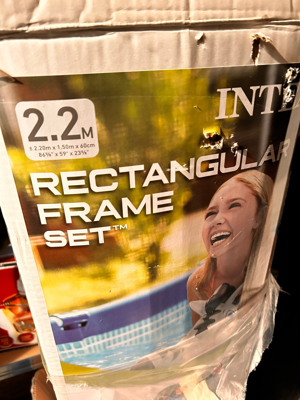 GRATIS! Intex Rectangular Frame Zwembad 2.20m x 1.50m x 60cm, Tuin en Terras, Ophalen, Minder dan 80 cm, Nieuw, Minder dan 200 cm