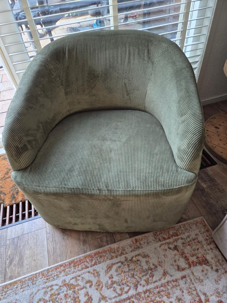 WOOOD fauteuil Bruce groen, Huis en Inrichting, Fauteuils, Ophalen, Zo goed als nieuw, 75 tot 100 cm, 50 tot 75 cm