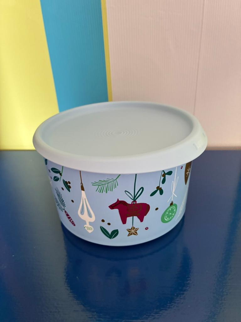 078 Nieuwe trommel van Tupperware kerst licht blauw, Ophalen of Verzenden, Nieuw, Blauw, Bus of Trommel