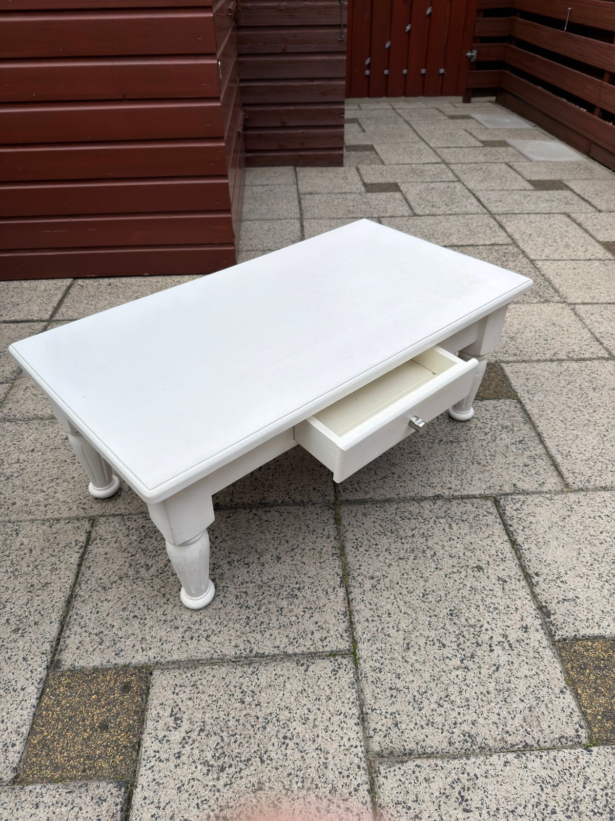 Gratis Salontafel met lade, Tuin en Terras, Ligbedden, Ophalen, Gebruikt, Hout