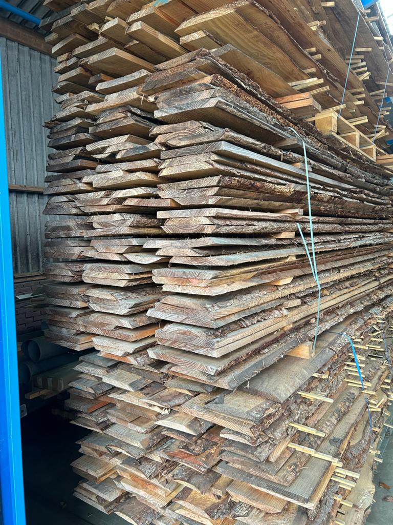 Lariks schaaldelen 280 stuks, Doe-het-zelf en Verbouw, Hout en Planken, Ophalen, Gebruikt, 25 tot 50 mm, 200 tot 250 cm