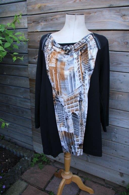 Tuniek zwart/ creme Verpass mt 52 Vaste prijs, Verpass, Ophalen of Verzenden, Zo goed als nieuw, Blouse of Tuniek