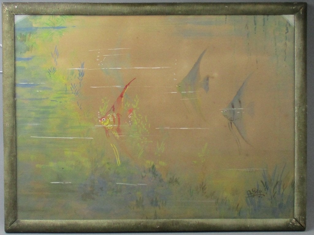 Aquarel vissen Catharina Kiers ( 1839 - 1930 ), Ophalen, Dieren, Origineel werk, Papier